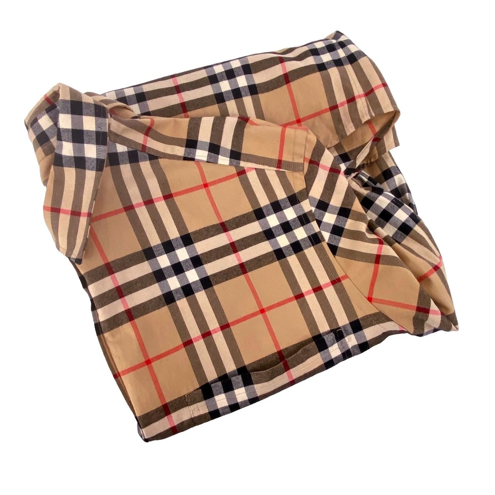 Burberry London Long Sleeve Shirt Women's XXL Button Up Pocket Cotton Plaid LKNU - Picture 5 of 7